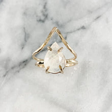 Load image into Gallery viewer, Pear Rose Cut Moonstone Contour Stacking Set