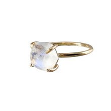 Load image into Gallery viewer, Hexagon Rainbow Moonstone Ring