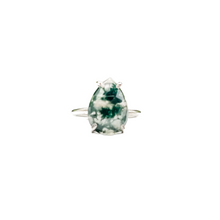 Load image into Gallery viewer, Moss Agate Pear Ring