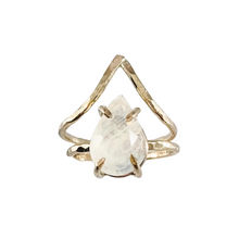 Load image into Gallery viewer, Pear Rose Cut Moonstone Contour Stacking Set