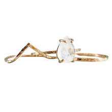 Load image into Gallery viewer, Pear Rose Cut Moonstone Contour Stacking Set