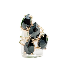 Load image into Gallery viewer, Rose Cut Pear Onyx Ring