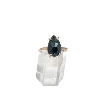 Load image into Gallery viewer, Rose Cut Pear Onyx Ring
