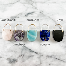 Load image into Gallery viewer, Gemstone Shield Earrings