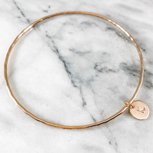 Load image into Gallery viewer, Hammered Initial Bangle