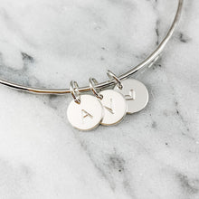 Load image into Gallery viewer, Hammered Initial Bangle