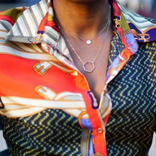 Load image into Gallery viewer, Hammered Hexagon Necklace