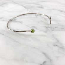Load image into Gallery viewer, Hammered Birthstone Bangle Cuff