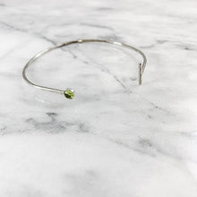 Load image into Gallery viewer, Hammered Birthstone Bangle Cuff