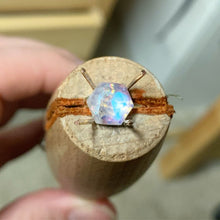 Load image into Gallery viewer, Hexagon Rainbow Moonstone Ring
