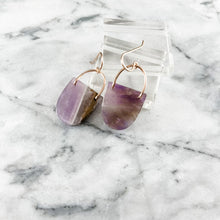 Load image into Gallery viewer, Gemstone Shield Earrings