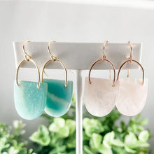 Load image into Gallery viewer, Gemstone Shield Earrings