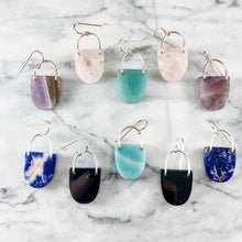 Load image into Gallery viewer, Gemstone Shield Earrings