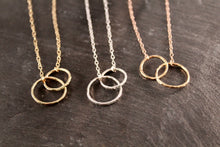 Load image into Gallery viewer, Large Hammered Double Circle Link Necklace