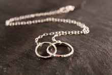 Load image into Gallery viewer, Large Hammered Double Circle Link Necklace