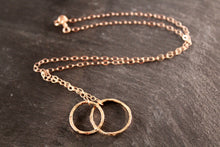 Load image into Gallery viewer, Large Hammered Double Circle Link Necklace
