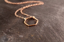 Load image into Gallery viewer, Hammered Hexagon Necklace