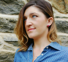 Load image into Gallery viewer, Gemstone Stud Bezel Earrings