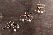 Load image into Gallery viewer, Herkimer Diamond Dangle Hoop Earrings
