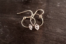 Load image into Gallery viewer, Herkimer Diamond Dangle Hoop Earrings