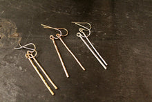 Load image into Gallery viewer, Hammered Vertical Bar Dangle Earrings