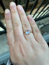 Load image into Gallery viewer, Hexagon Rainbow Moonstone Ring