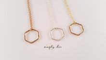 Load image into Gallery viewer, Hammered Hexagon Necklace