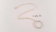 Load image into Gallery viewer, Hammered Hexagon Necklace