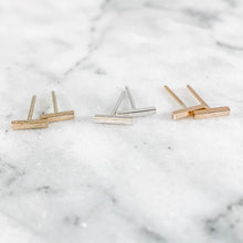 Load image into Gallery viewer, Small Rectangle Bar Stud Earrings
