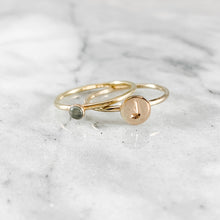 Load image into Gallery viewer, Initial Stacking Birthstone Ring Set