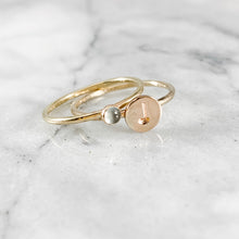 Load image into Gallery viewer, Initial Stacking Birthstone Ring Set