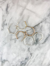 Load image into Gallery viewer, Hexagon Square Wired Hoop Earrings