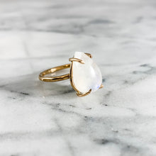 Load image into Gallery viewer, Pear Moonstone Gemstone Ring - Large