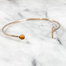 Load image into Gallery viewer, Hammered Birthstone Bangle Cuff
