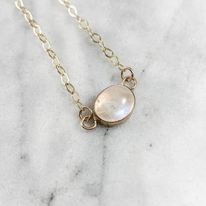 Oval Layering Gemstone Necklace