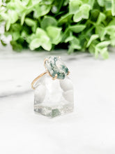 Load image into Gallery viewer, Moss Agate Large Hexagon Ring