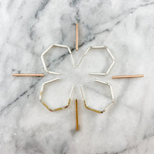 Load image into Gallery viewer, Hexagon Square Wired Hoop Earrings