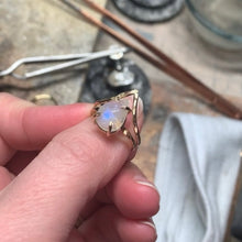 Load image into Gallery viewer, Pear Rose Cut Moonstone Contour Stacking Set