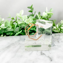 Load image into Gallery viewer, Hexagon Square Wired Hoop Earrings