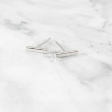 Load image into Gallery viewer, Small Rectangle Bar Stud Earrings