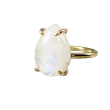 Load image into Gallery viewer, Pear Moonstone Gemstone Ring - Large