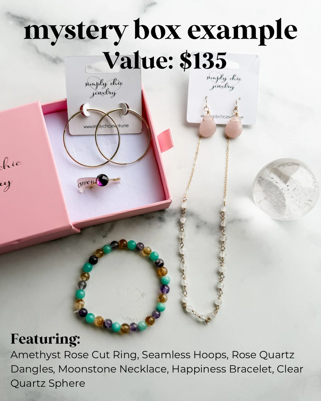 Mystery Jewelry and Crystal Box! $125+ Value