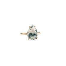 Load image into Gallery viewer, Moss Agate Pear Ring