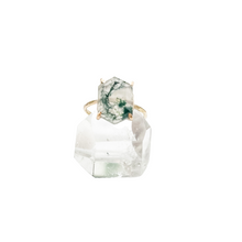 Load image into Gallery viewer, Moss Agate Large Hexagon Ring