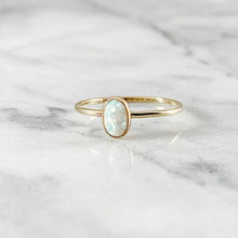 Load image into Gallery viewer, Small Thin Oval Gemstone Ring