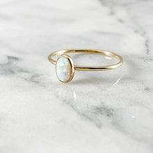 Load image into Gallery viewer, Small Thin Oval Gemstone Ring