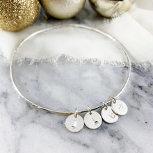 Load image into Gallery viewer, Hammered Initial Bangle