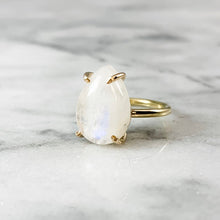 Load image into Gallery viewer, Pear Moonstone Gemstone Ring - Large