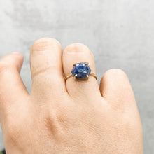 Load image into Gallery viewer, Blue Sapphire Hexagon Ring