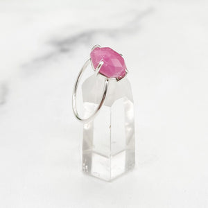 Pink Sapphire Hexagon Ring